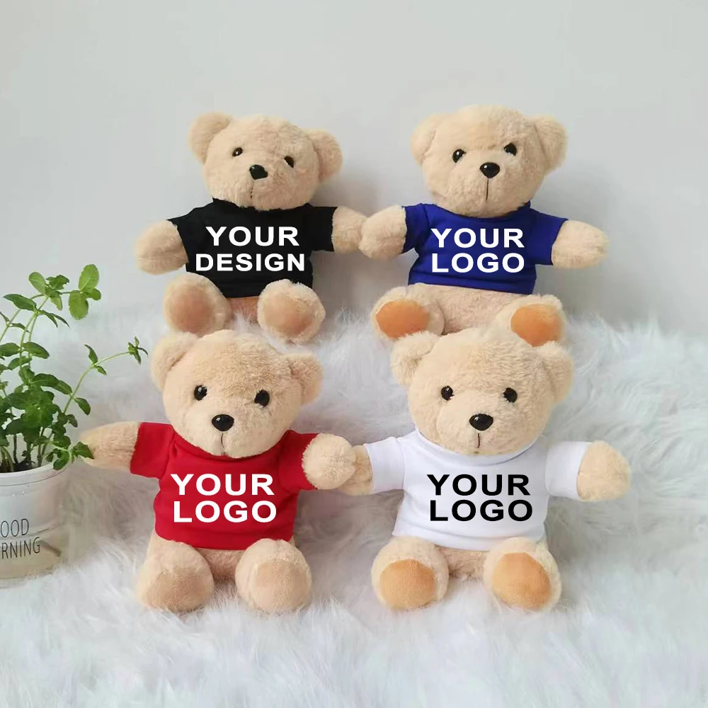 Wholesale cheap price stuffed animals classic Plush Cartoon Bear Custom Logo Teddy Bear with T-shirt  Plush Toy