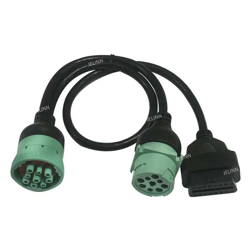 J1939 9 Pin to OBD 2 OBD2 16 сплиттер Y кабель сплитер жгут проводов для грузовика GPS