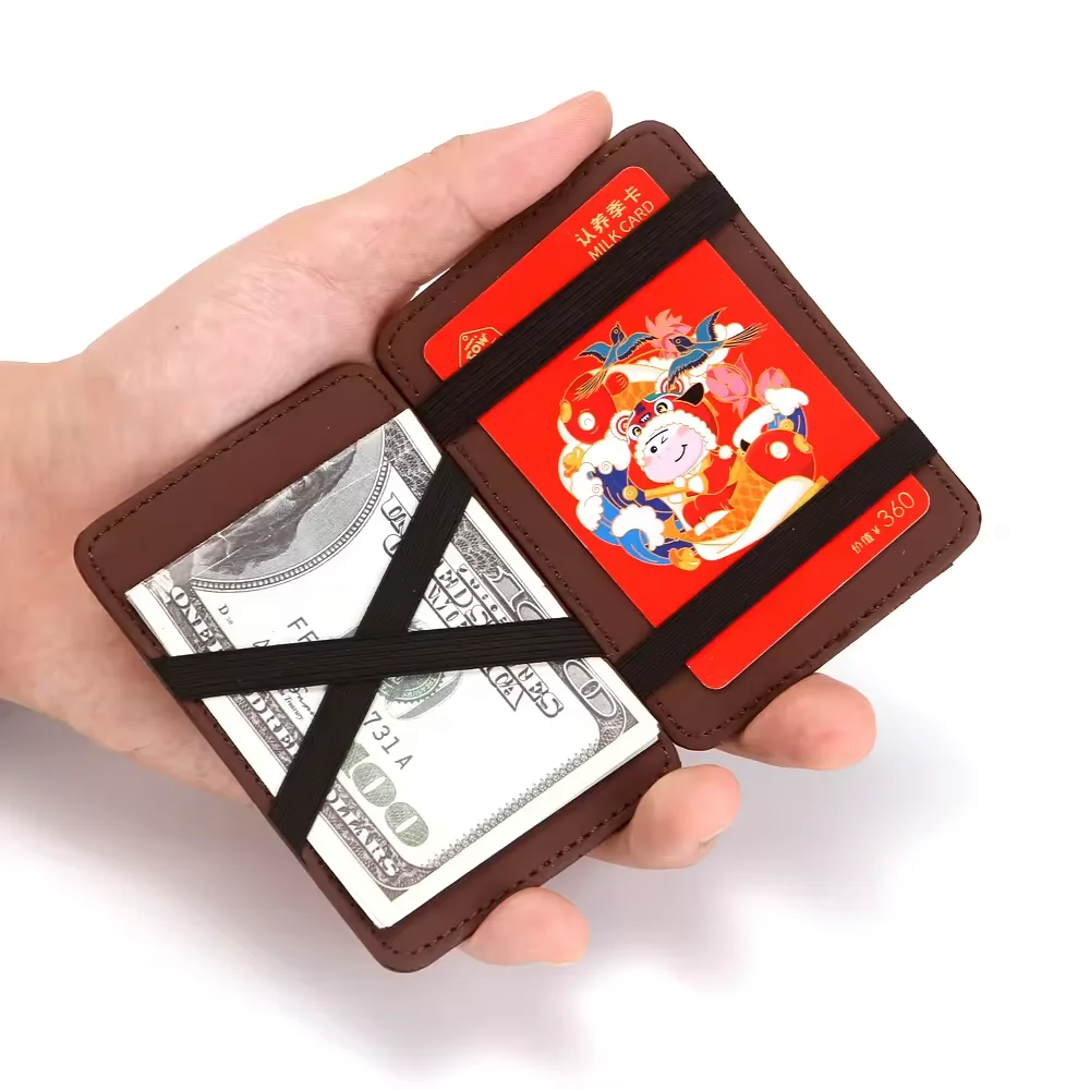 Hot selling magic wallet men PU leather creative wallet fashion wallet bank card bag card cover factory wholesale