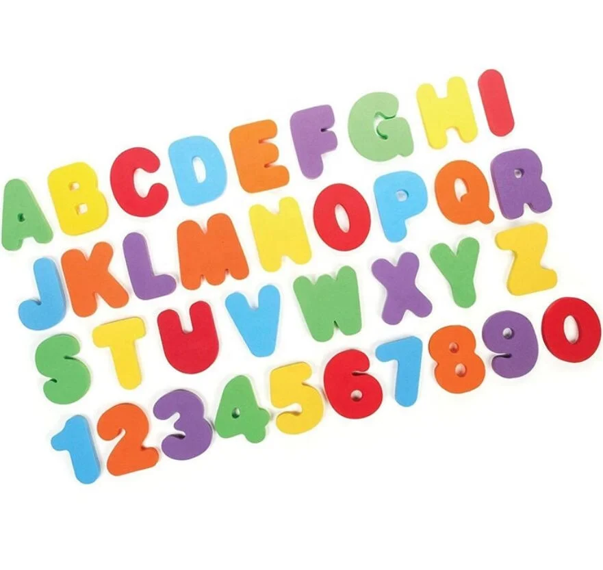 Soft EVA Foam Alphabets Letters and Numbers Bath Toys for Kids (26 PCS letters and 10 numbers a set)