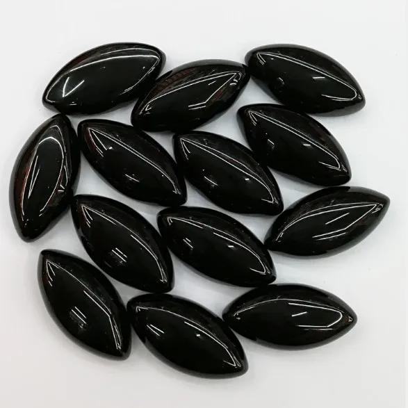14*10 мм Огранка маркиза черный оникс кабошоны