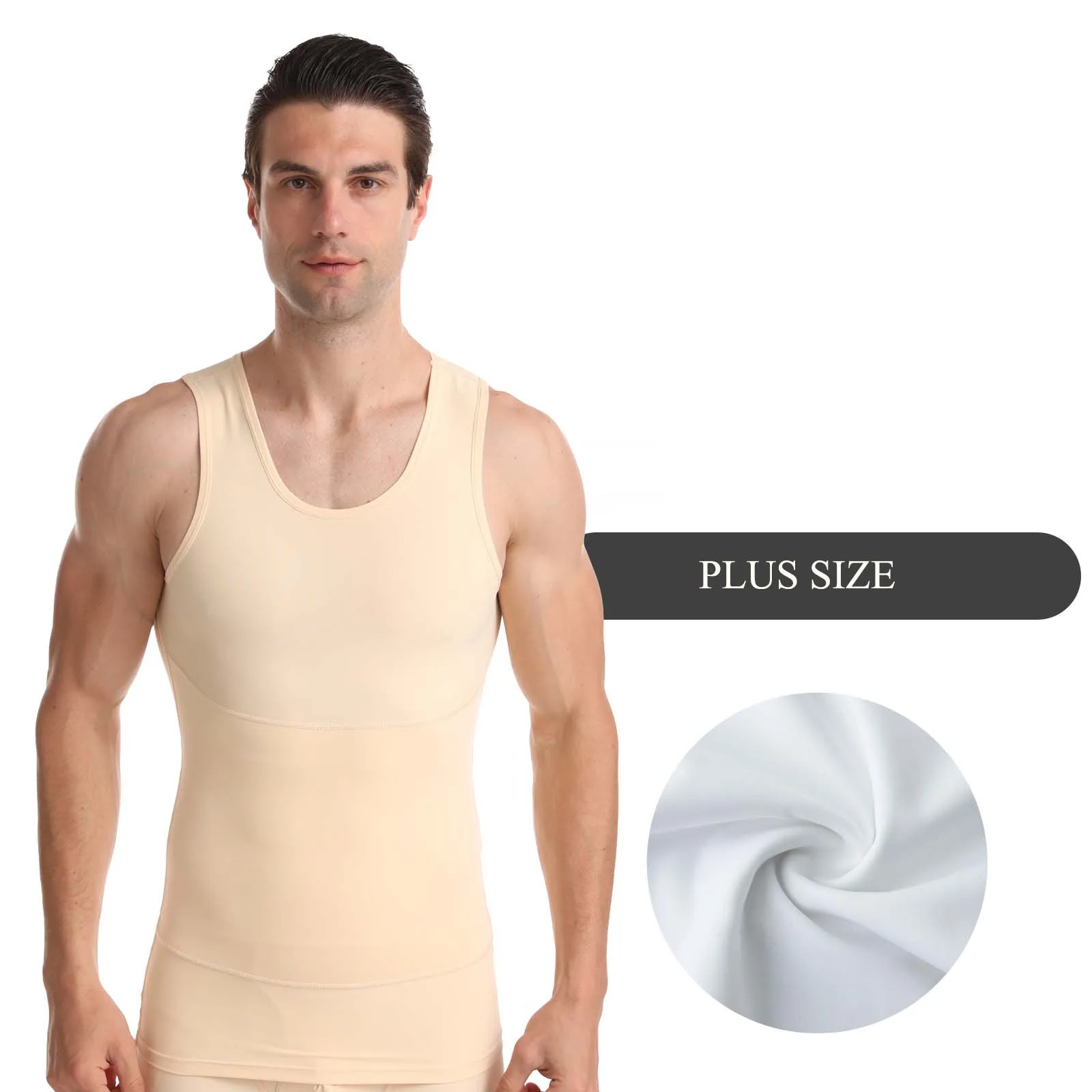 Amazon Plus Size Men Body Shapers Tank Tops Elastic Tight Fitting Sleeveless T-Shirt Vests Slimming Shaping Vest muscle top