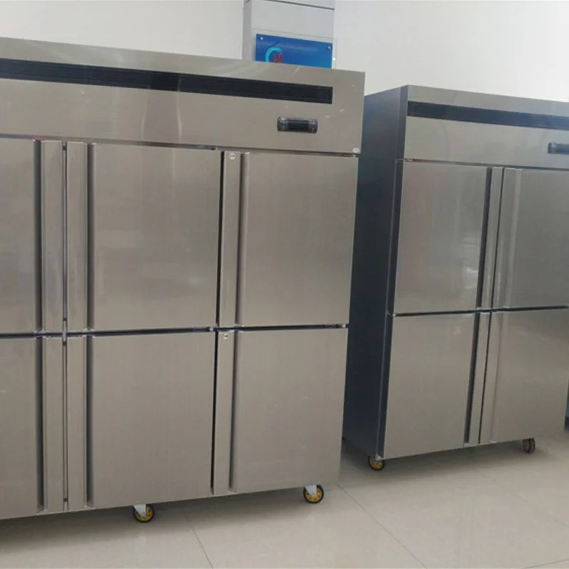 4 Doors Stainless Steel Freezer Commercial Kitchen Freezer Fridge Refrigerator Meat Fan Forced Freezer For Restaurant