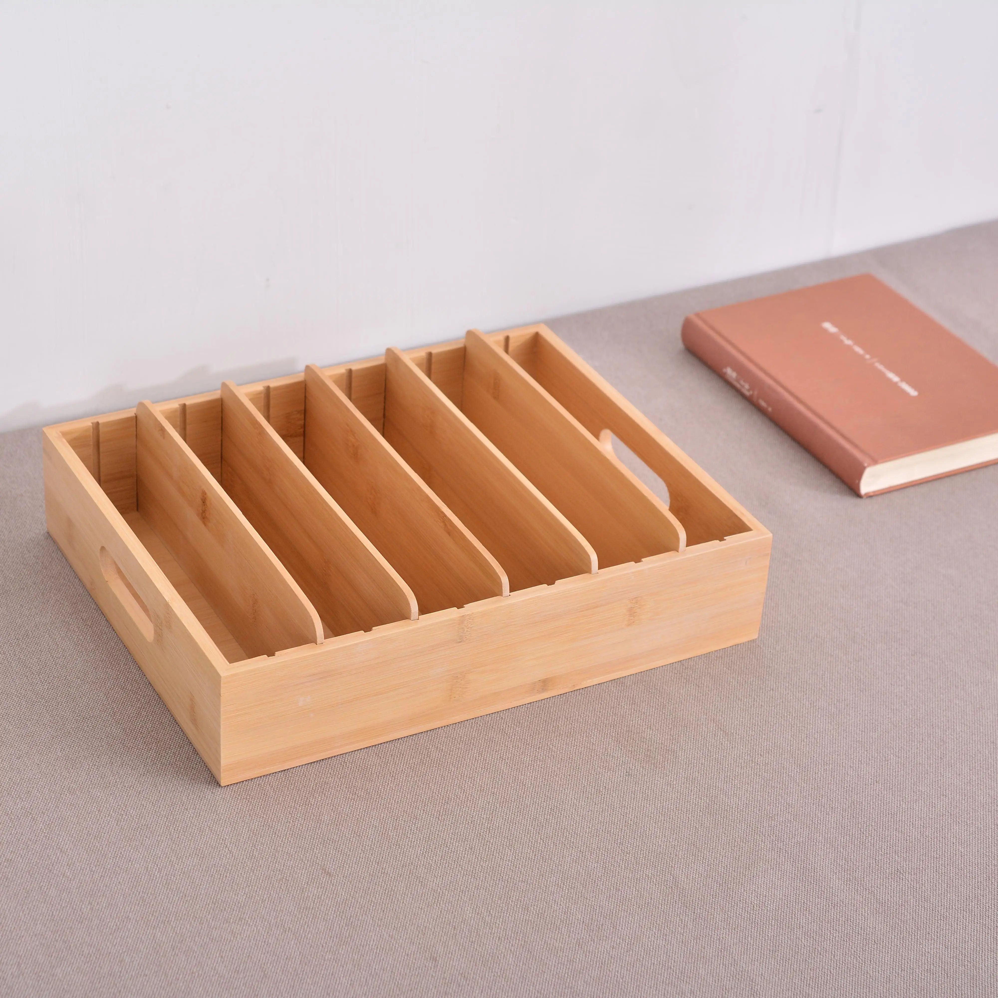 Горячая распродажа квадратная деревянная коробка для хранения книг и компакт-дисков рабочего стола