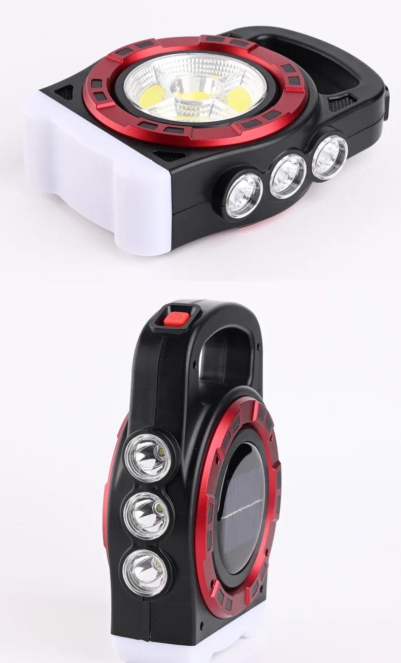 USB Rechargeable Solar Multi-functional Flashlight Searchlight Night Fishing Camping Light
