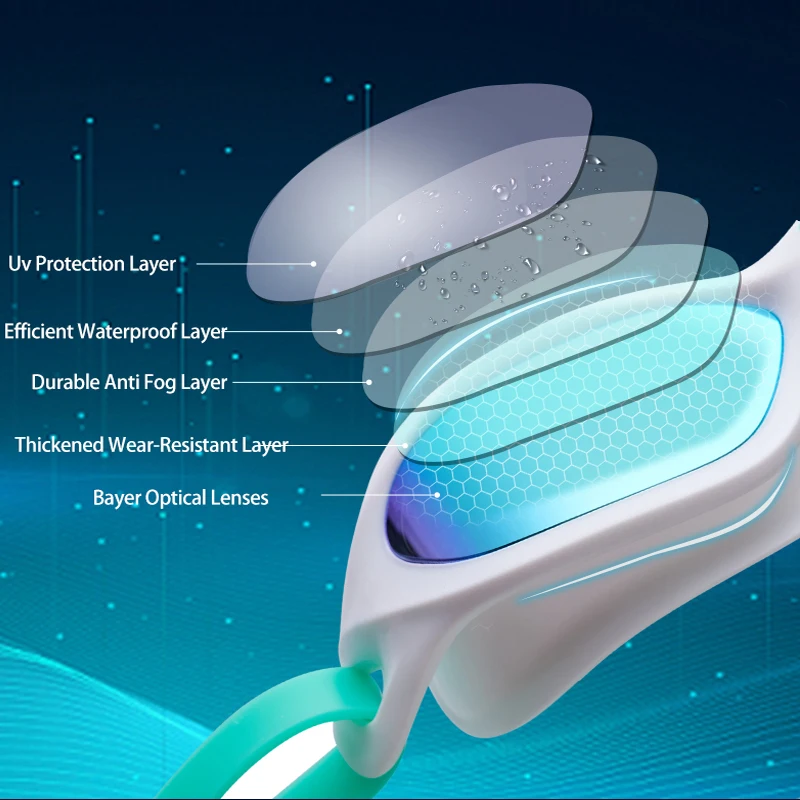 Professional Training Customized Logo Swimming Goggles No Leaking Anti Fog Uv Protection Adult Swim Goggles With Black Strap Oem