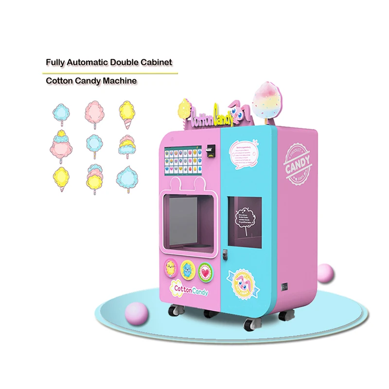 Commercial Full Automatic Small Cotton Floss Candy Vending Robot Machine For Sale Shopping Malls And Amusement Parks