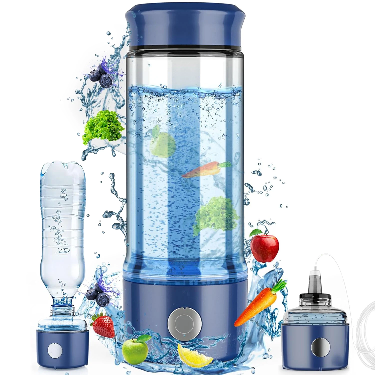 Hydrogen Water Bottle Generator with SPE/PEM Hydrogen Water Machine up to 2000 ppb Rechargeable Hydrogen Infused Water Bottle