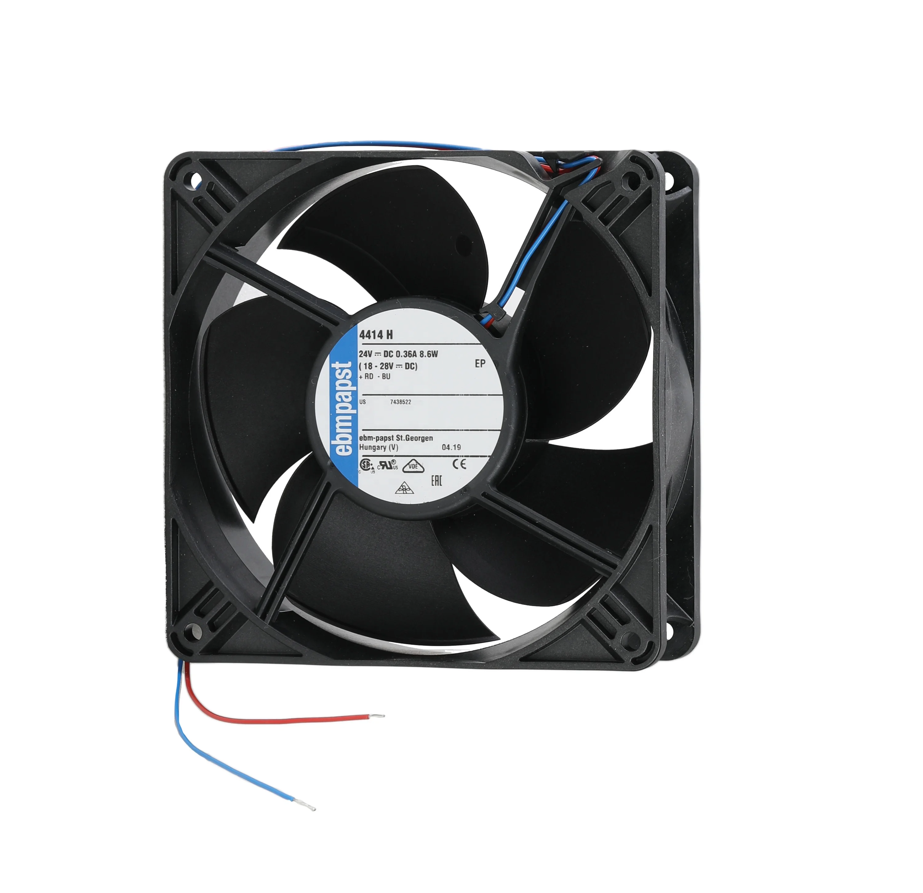 4414H ebmpapst axial compact fan   EBM-PAPST  Type:   4414H DC axial    24V  EBM  fan  119 x 119 x 38 mm