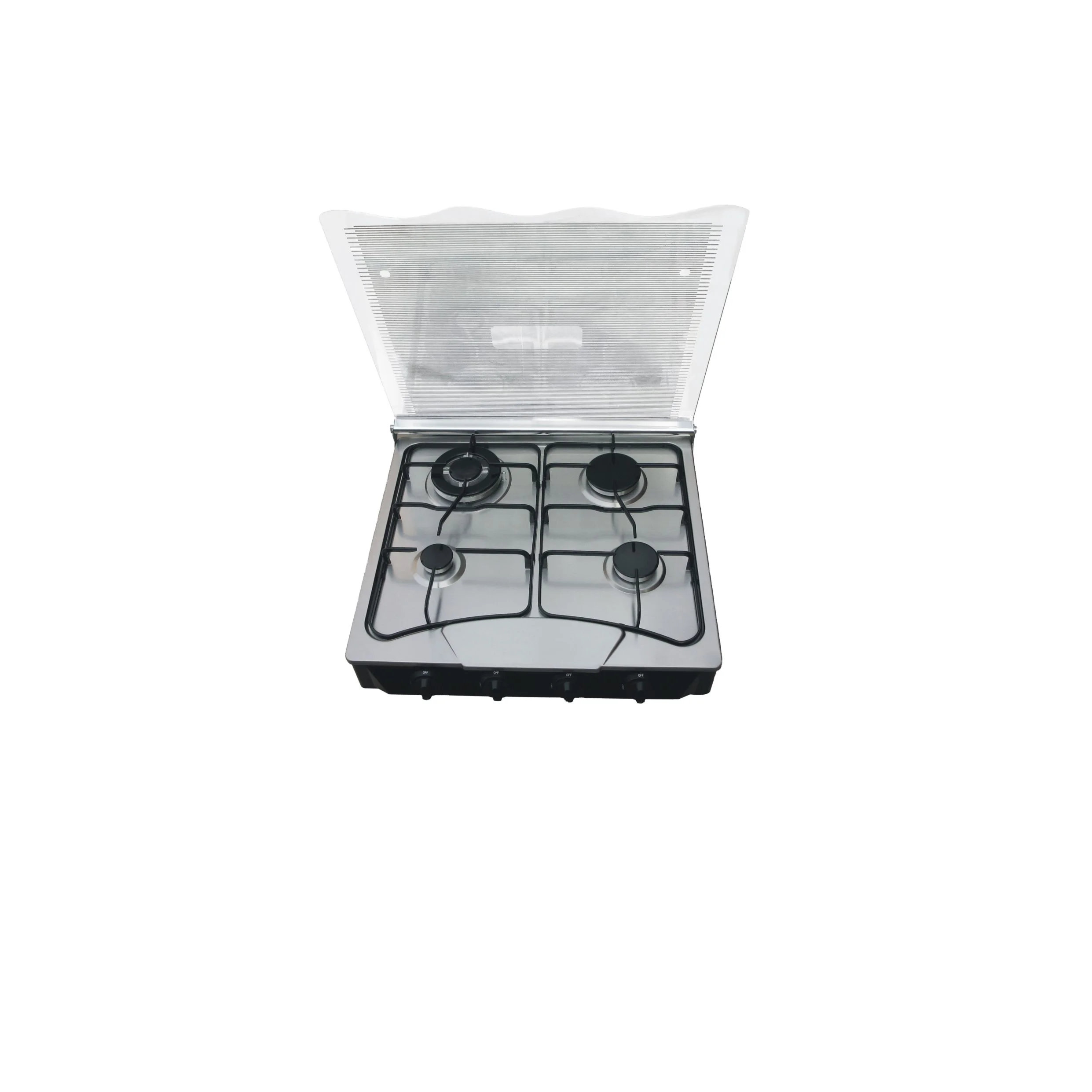 Kitchen cooking appliances  4 Burner glass cover gas stove