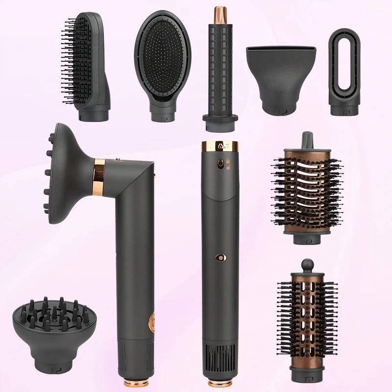Customized Logo 7 In 1 BLDC Hair Dryer Negative Ion Hair Care Professinal Hairdryer Quick Dry Home Salon Hot Air Brush Set