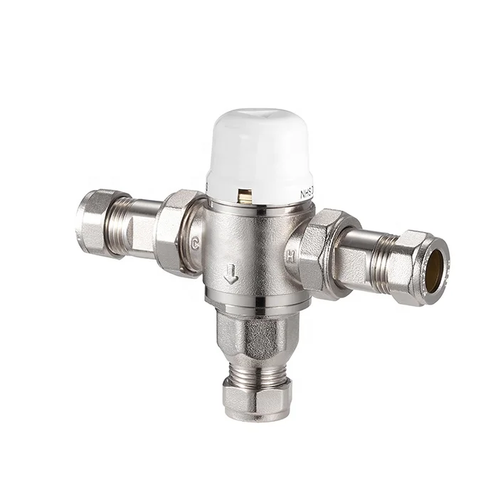 High Quality Sanitary Ware brass hot cold water temperature control valve Thermostatic Mixing Valve