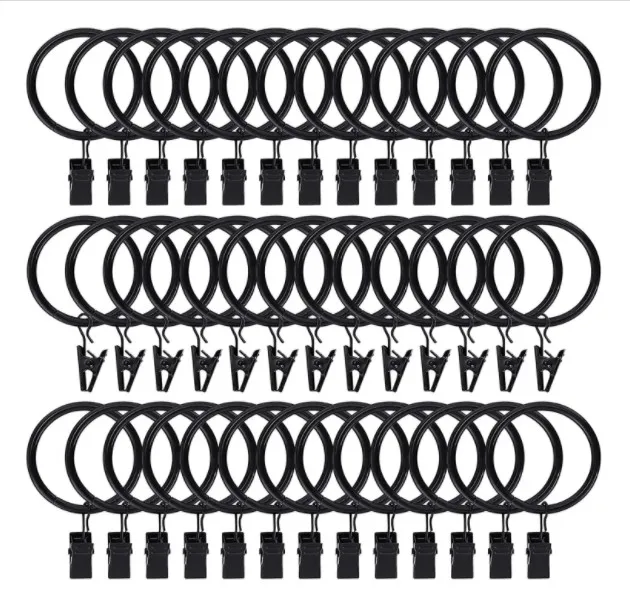 Кольца для штор с зажимами, крючки, нержавеющие, матовые, металлические, из нержавеющей стали, драпировочные кольца, декоративные вешалки