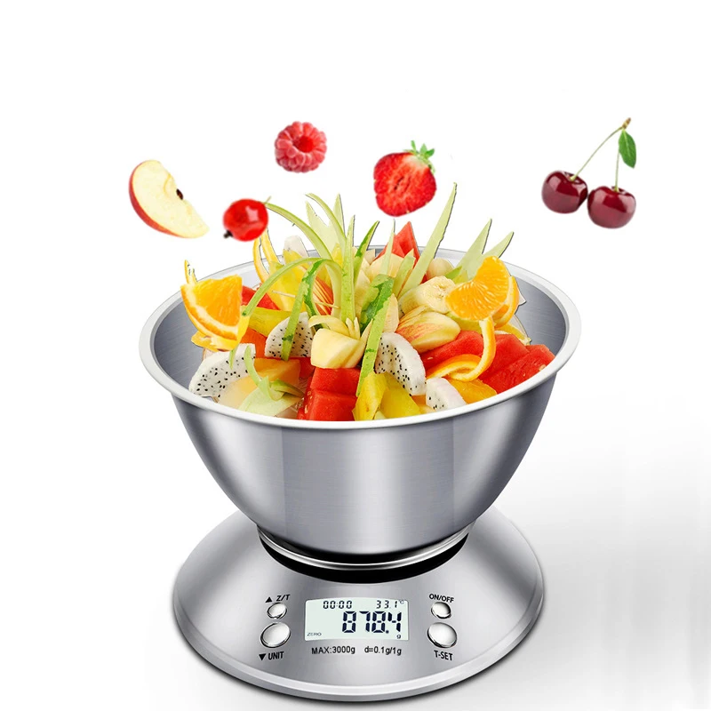 Hot Sale Household Stainless Steel Smart Kitchen Scale With Bowl Baked Food Gram Scale Precise Electronic Scale