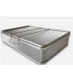 surgery instrument basket welded wire mesh customized size with lik an lock metal basket