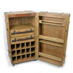 Wholesale Retro Vintage Living Room  Whisky Wine Drink Wood Storage Cabinet
