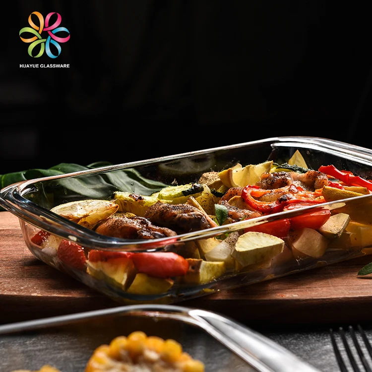 
Bakeware Tempered Glass Baking Dish Creative Rectangular Heat Resisting Glass Baking Tray for Baking and Cooking 