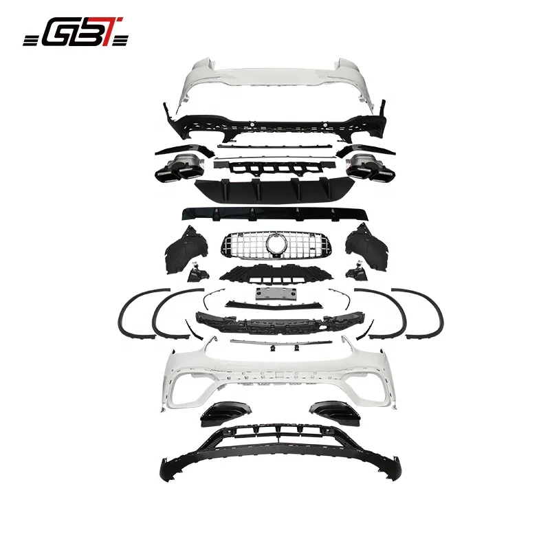 GBT New Facelift PP Car Front Bumper Support Air-Inlet Grille Fenders Exhaust Pipe Body kit For 2020-ON Mercedes-benz GLC W253