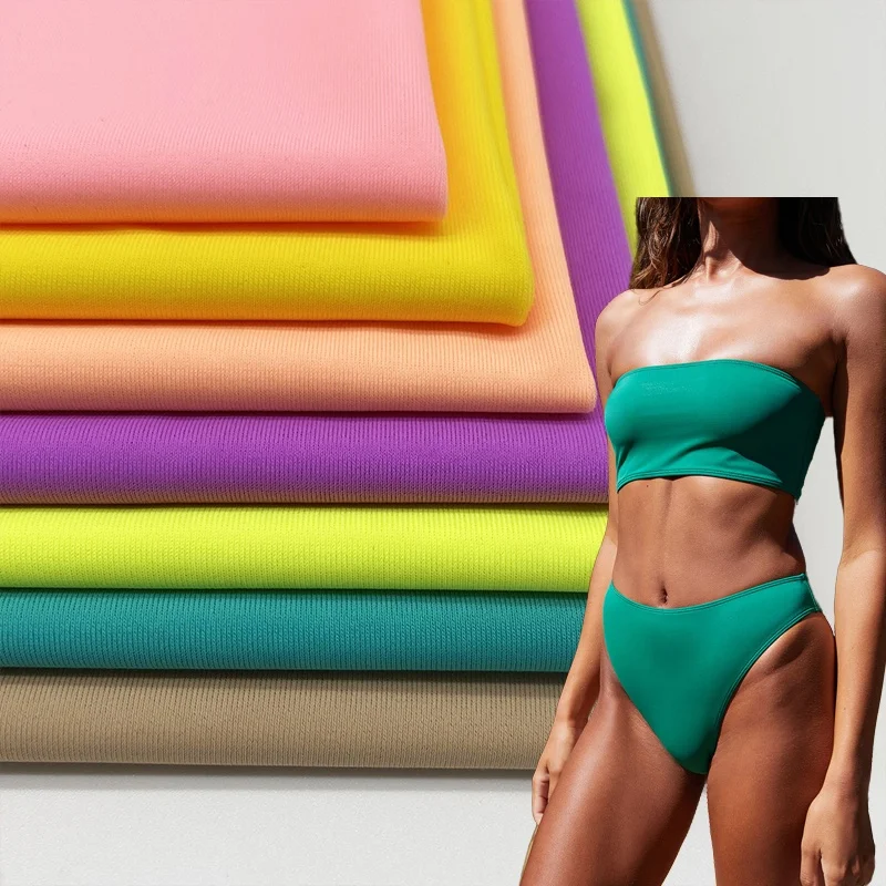 Wholesale suppliers custom knitting drifit bikinis swimwear stretch material fabric