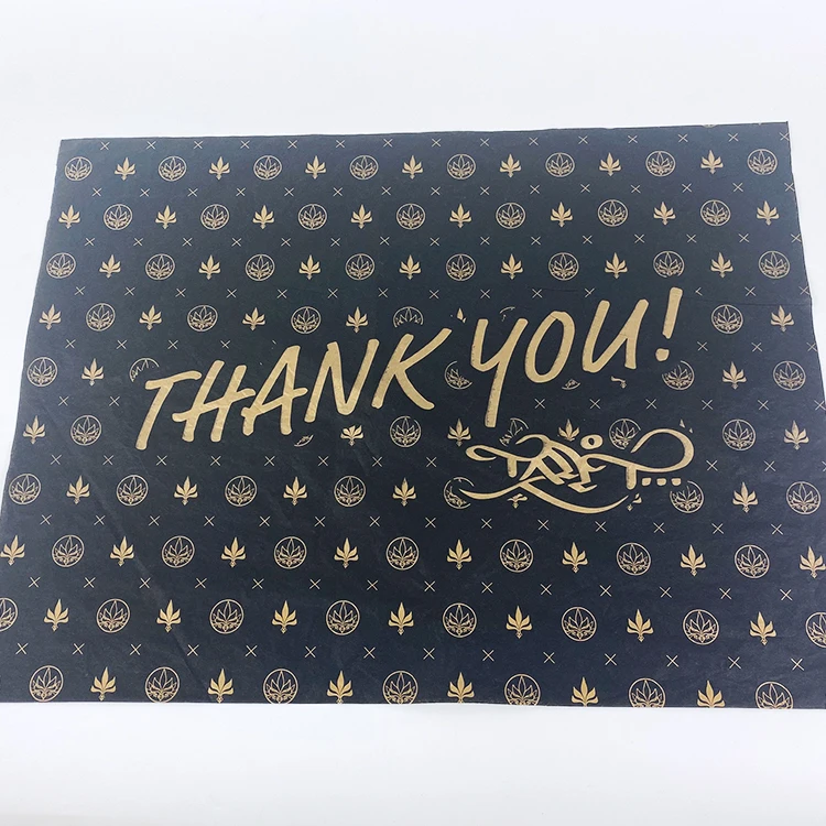  High Quality Packaging Black Logo Printing 17g White Shoes Tissue Paper