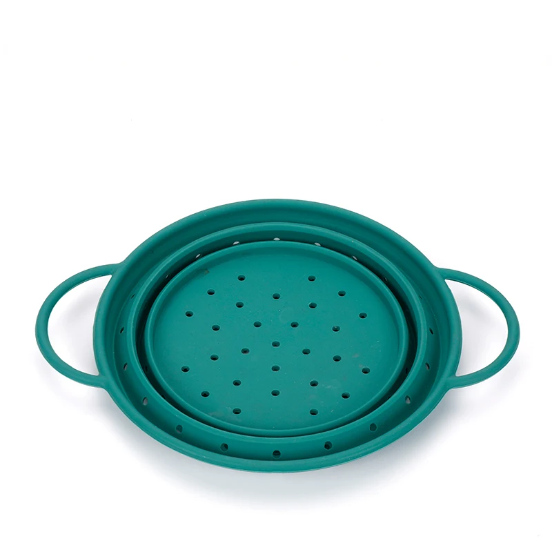 high-quality Silicone Foldable Filter Strainer Round Collapsible Colander Kitchen Plastic Fruit Vegetable Washing Drain Basket