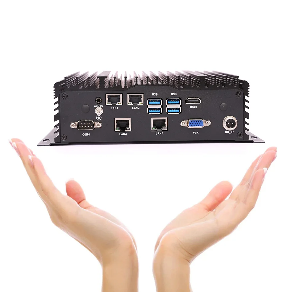 Low Energy Linux Computer I3 I5 I7 Pc Ddr4 Win10 Linux 6*usb box Computer Industrial Mini Pc 4 lan for machine vision