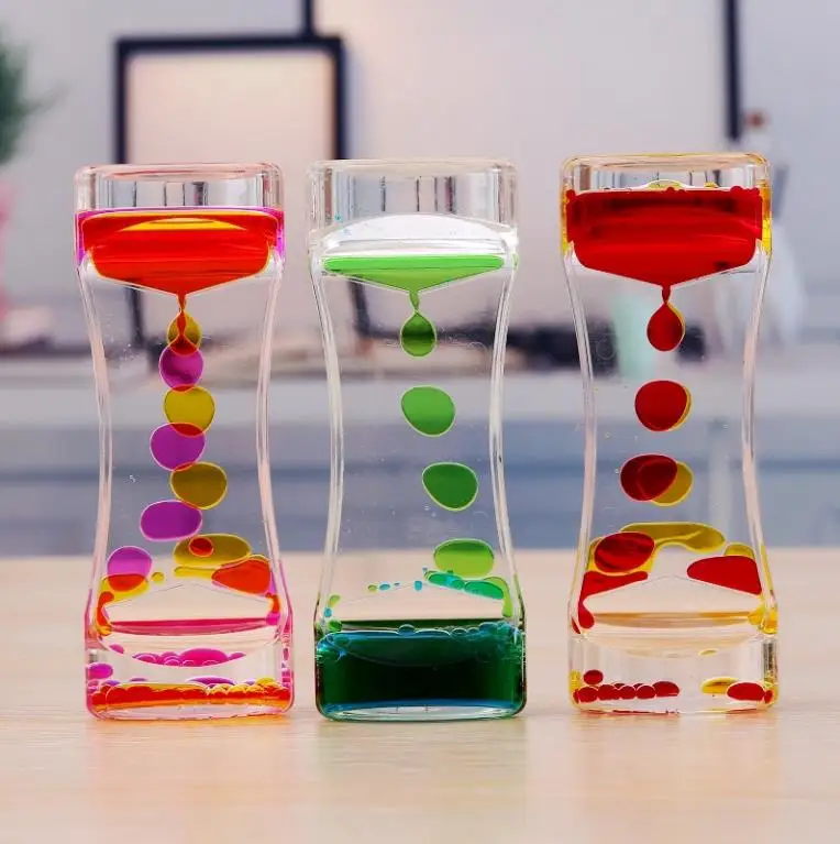 Colorful Floating Acrylic Oil Water Drops Drip Toys Acrylic Visual Oil Liquid Hourglass Sand Timer