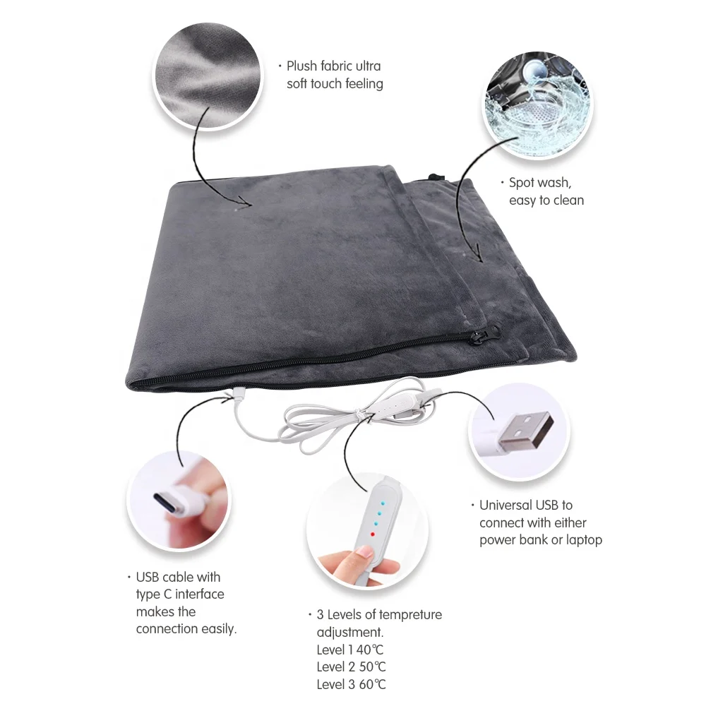 Large Heating Pads for Cramps Electric Heating Pad with 3 Fast Heating Settings