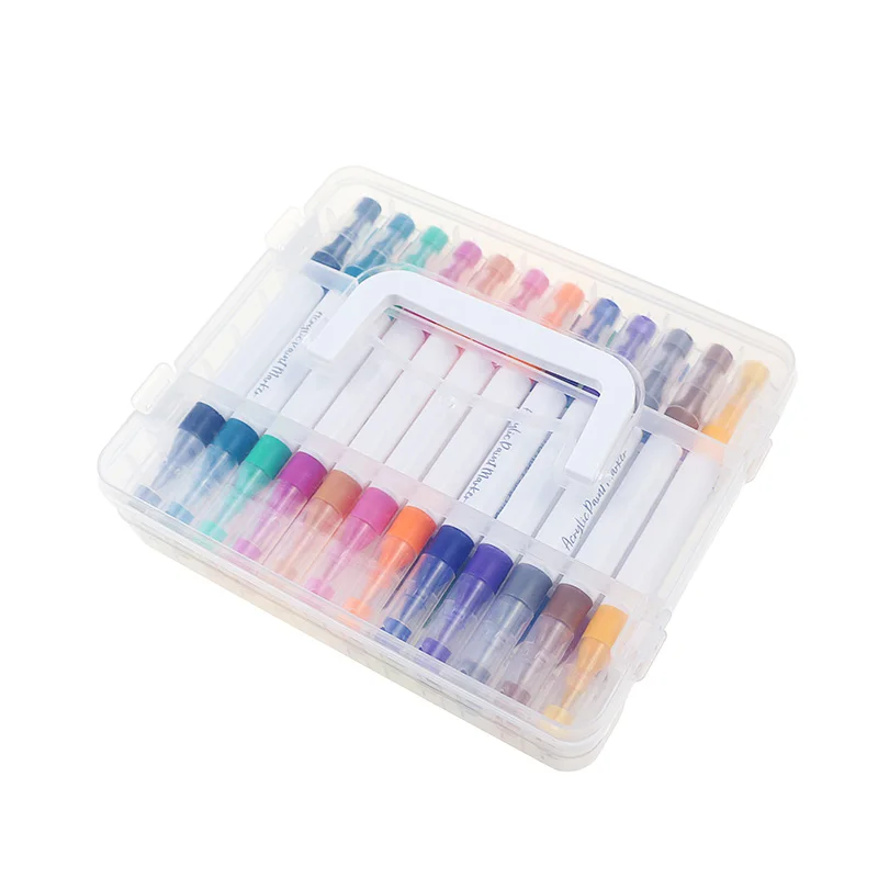 BECOL Wholesale Double Head Acrylic Markers Multi-use 24 Colors Art Paint Marker Pen Set with Box Packing for DIY Drawing
