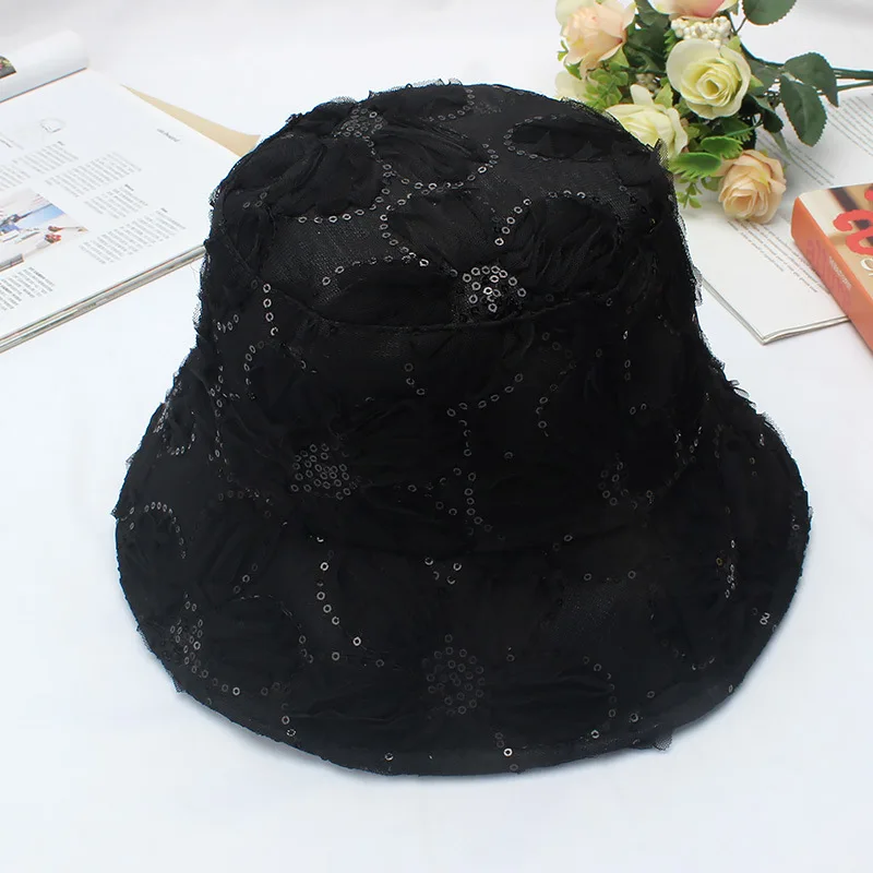 2024 Lace Flower UV Resistance Women Summer Popular Custom Logo Bucket Fisherman String Camping Outdoor Bucket Hat