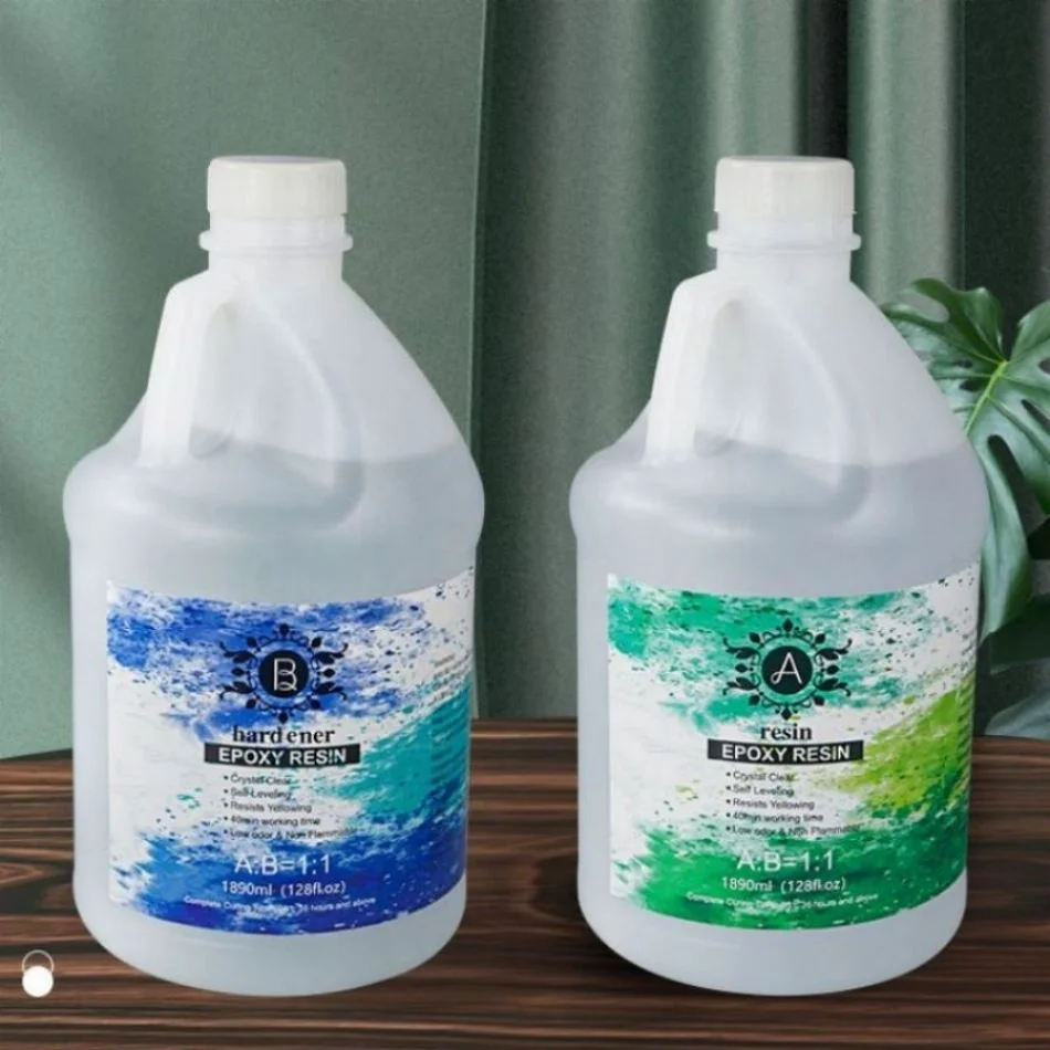 Epoxy Resin Twig Bushing Hairbow Rod Countertop Mixed Deyuan Hex Shelves Bidon AB 1:1 Resin Gallon Glue