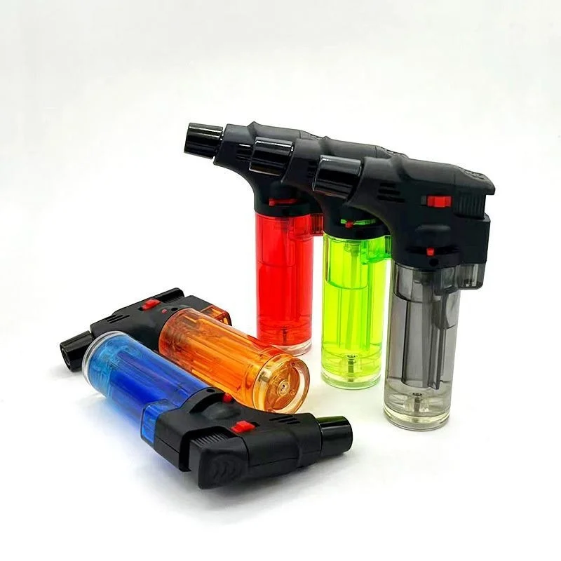 Custom Logos cigarette Jet Torch Lighter Windproof Gas Butane Camping BBQ Gas Refillable Torch Lighter For Candle