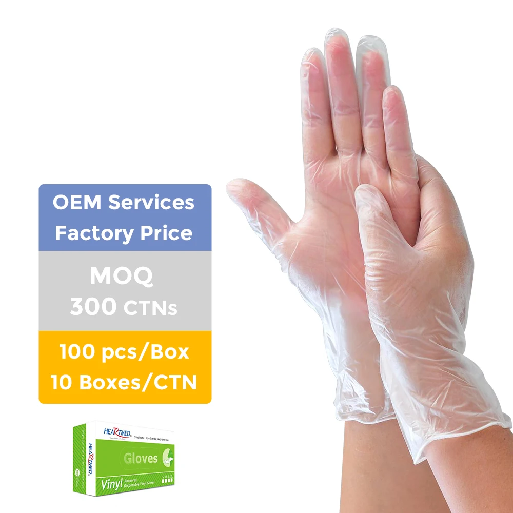 Disposable Vinyl Glovees Powder Free PVC Latex Free Vinyl Glovees AQL1.5 Wholesale
