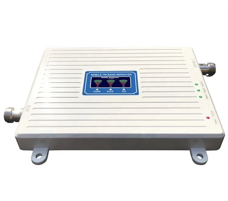  White color tri band repeater 900 1800 2100 mhz gsm 2g 3g 4g mobile signal booster
