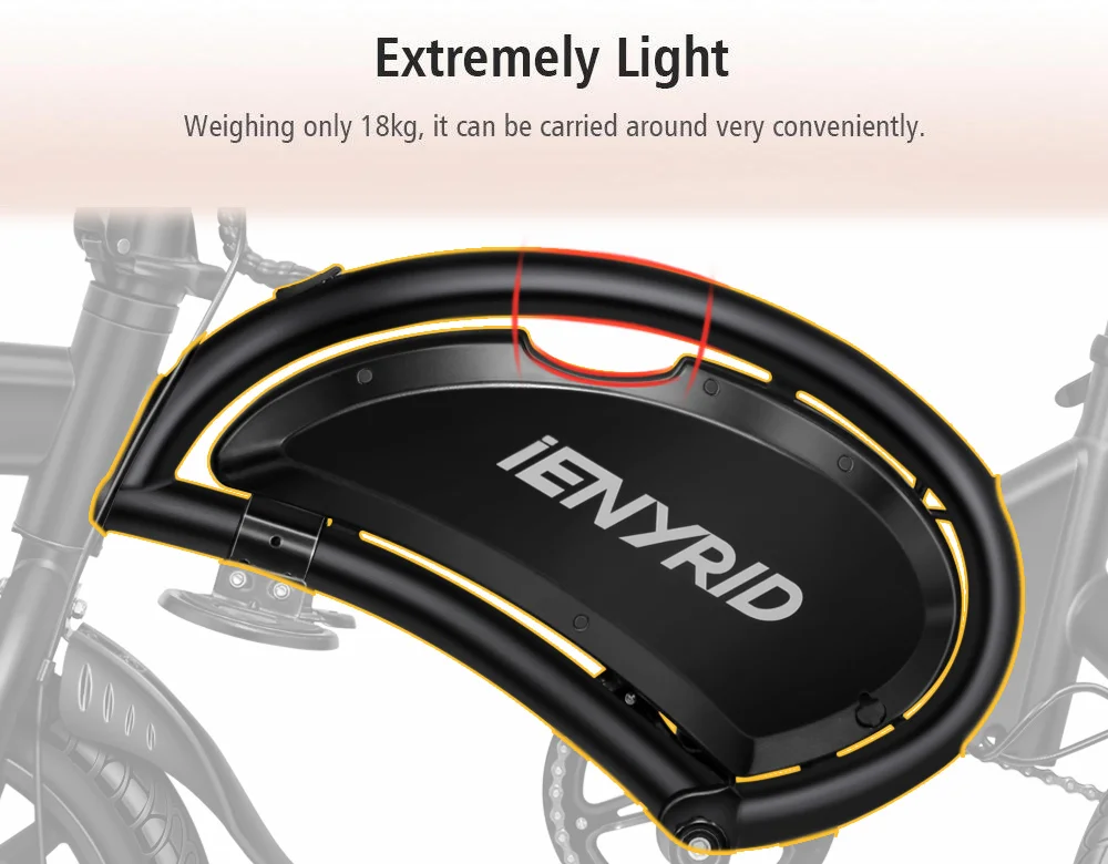 Ienyrid iE-B2 400W 7.5Ah 48V 45км/ч два колеса Электрический цикл детский велосипед трехколесный способный преодолевать Броды для взрослых стандарта ЕС США склад