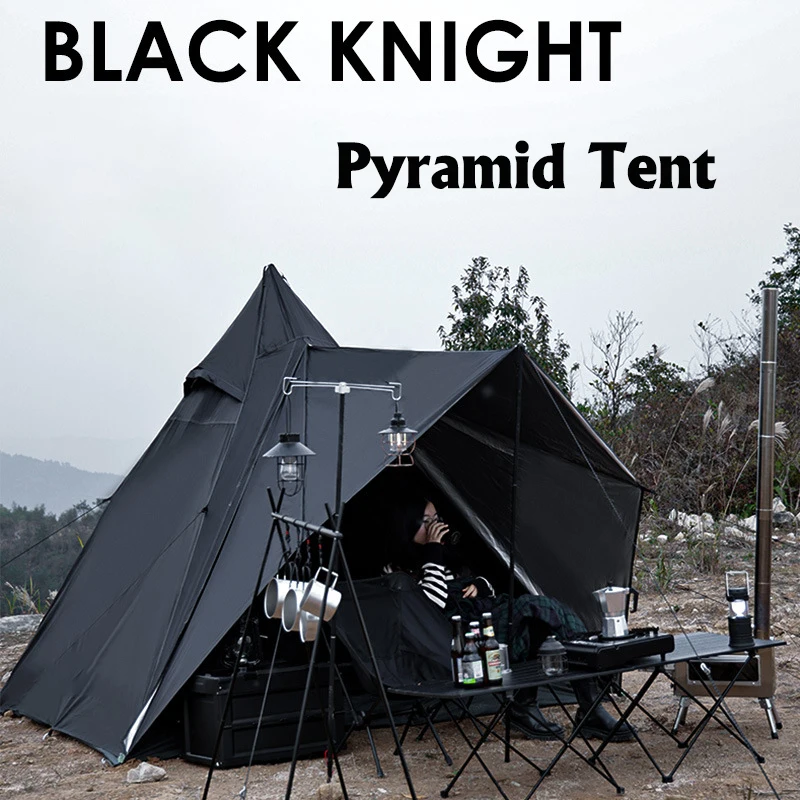 Wholesale Black Pyramidal Tents Camping Outdoor Black Knight Tent Family Tent