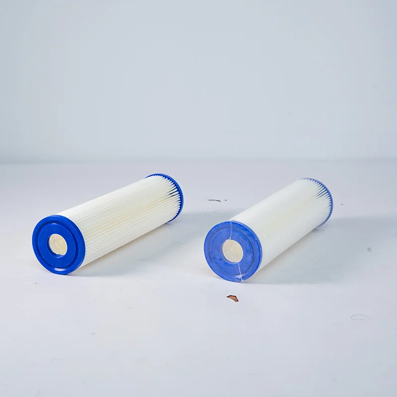 Washable 2.5x10 Pleated Poly Sediment Water Filter Cartridgel filter bags fabric  sponge 5/10/20 Micron for Household and Hotel