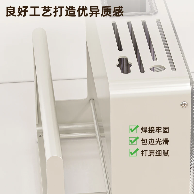 Multi-Functional Acrylic Knife Holder - Clear Universal Kitchen Knife Block with Slots for Scissors and Sharpening Rod - Durable