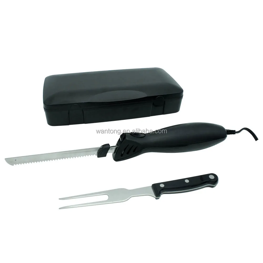 ETL/GS  Kitchen Electric Carving Knife Automatic Food Cutting Wooden Stand Packing Kebab Bread Toast Knife