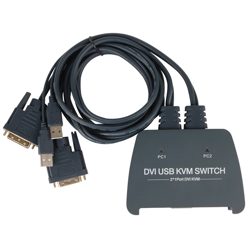 VCOM 2 в 1 HDMI-совместимый VGA DVI KVM коммутатор компьютер USB 2,0 общий коммутатор сплиттер коробка с пультом дистанционного управления USB кабели
