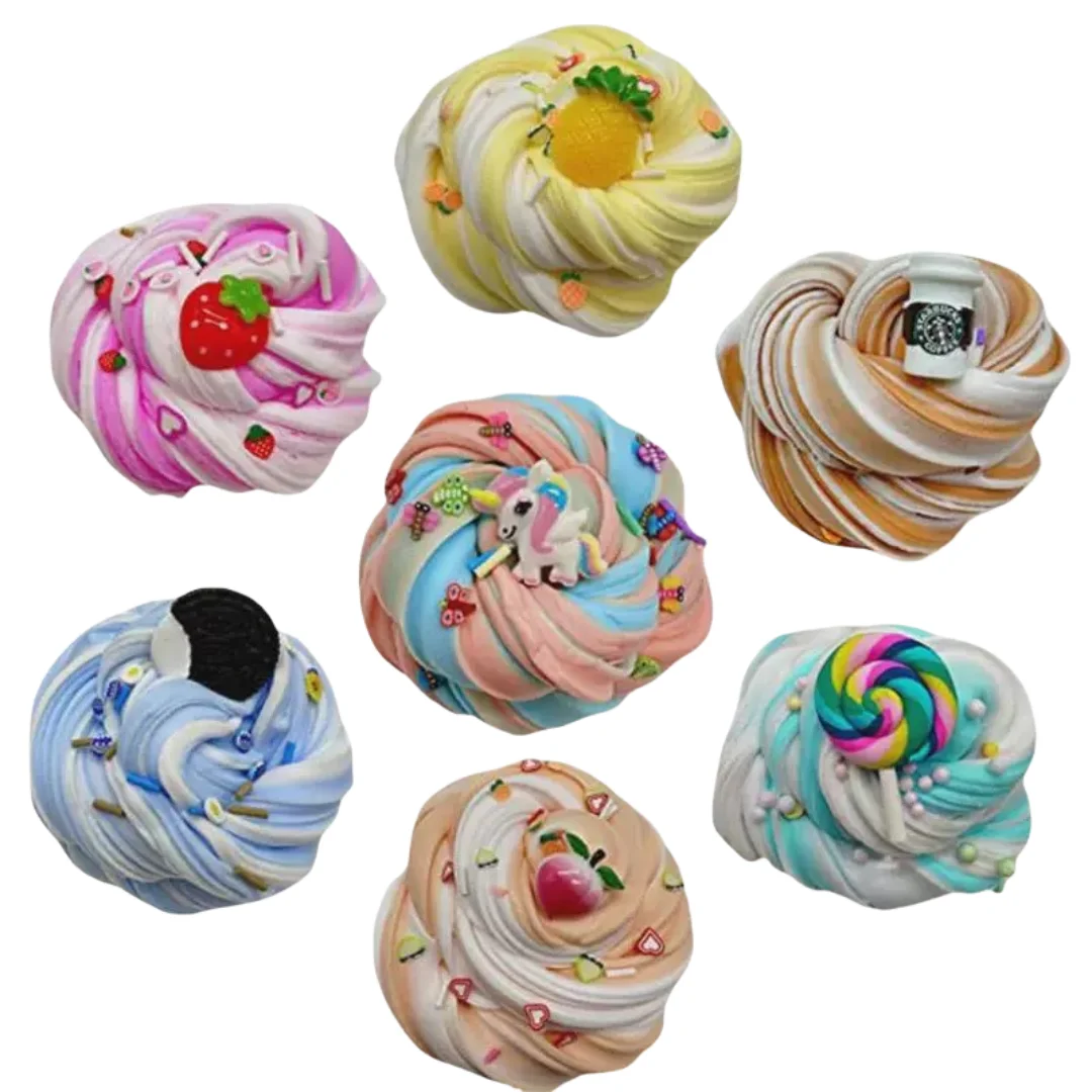 Butter Slime Kit Soft Butter Candy Slime Kit Non-Sticky DIY Stress Relief Slime Toy for Kids
