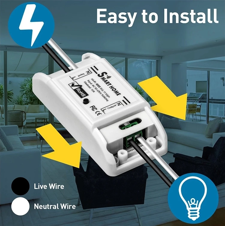 Smart BSD16 Universal switch tuya wifi mesh with energy monitor 10a can firmware custom base on esp series smart wifi breaker