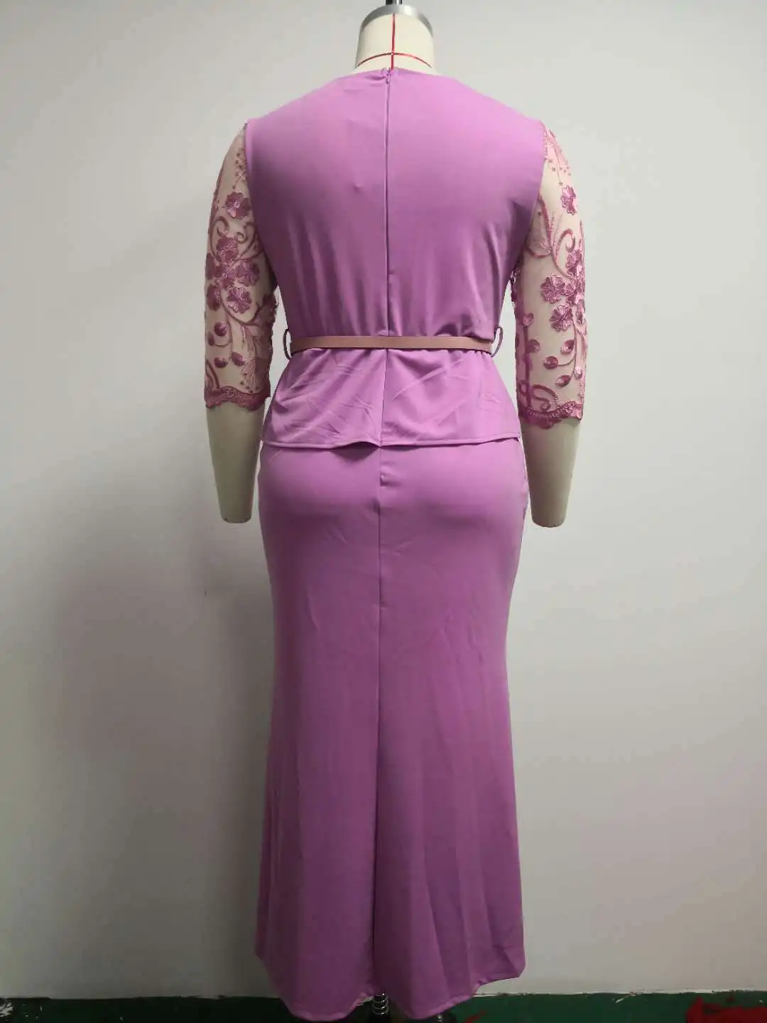 2023 Summer Best Seller Party Lace African Woman Plus Size Wedding 5xl Solid Translucent Half-sleeve Gowns Ladies Evening Dress