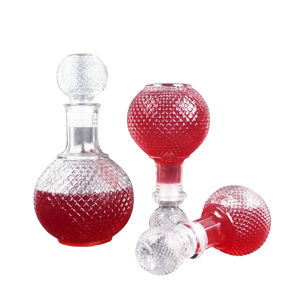 250ml 50ml 1000ml unique ball shape empty wine glass decanter liquor bottle whiskey bottle