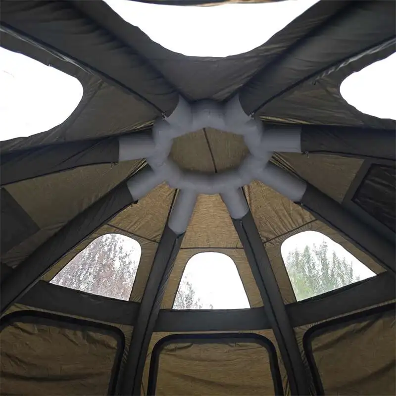 Luxury Waterproof Canvas Air Pole Camping Tent Oxford Cotton Dome Inflatable Yurt for Outdoor Adventure