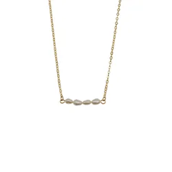 BS49 Trending Freshwater Pearl Necklace 925 Sterling Silver 18k Gold Plated Choke Necklace Jewelry For Women