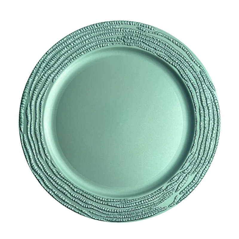 Cheap Wholesale Wedding Presentation Plate Party Table 13 inches Champagne Gold Royal Blue Reef Plastic Charger Plates