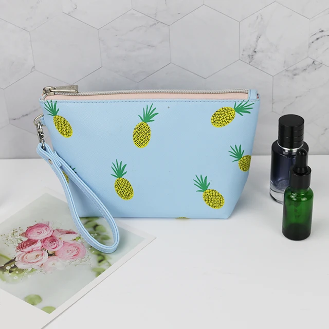 Custom Logo Cosmetic Brush Holder Portable Fruit Pattern Makeup Travel Bag For Women