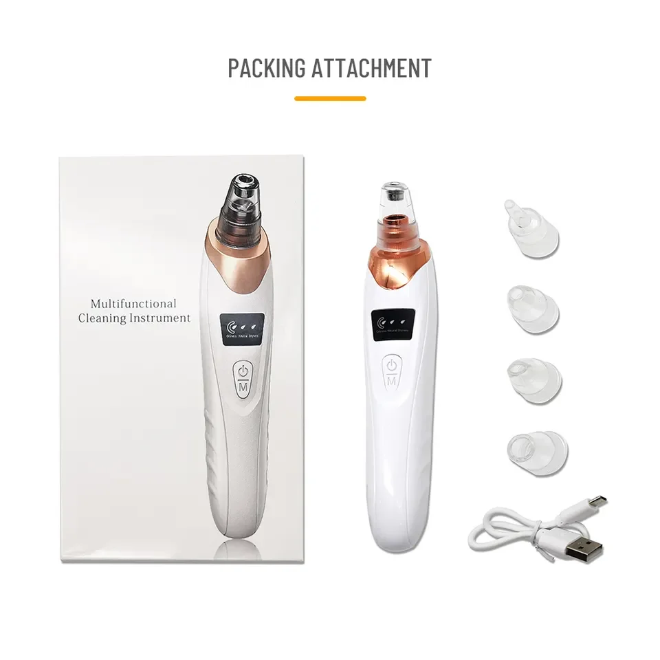 Wholesale beauty machine mini vacuum suction blackhead remover lcd display 5 replacement probs blackhead removal tool