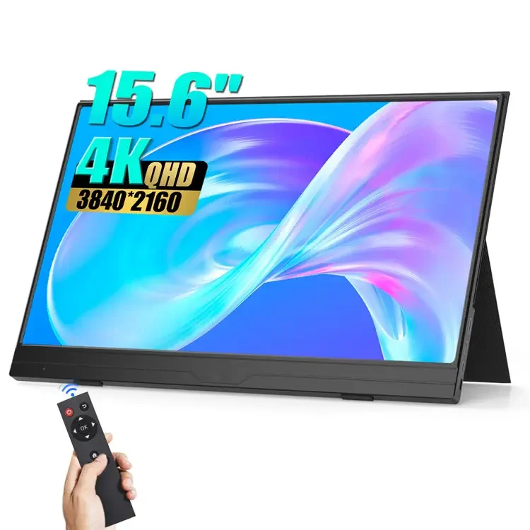 Металлический игровой монитор для ПК 15 6 дюймов 60 Гц UHD IPS сенсорный экран портативный 4k с дистанционным управлением переключатель телефона